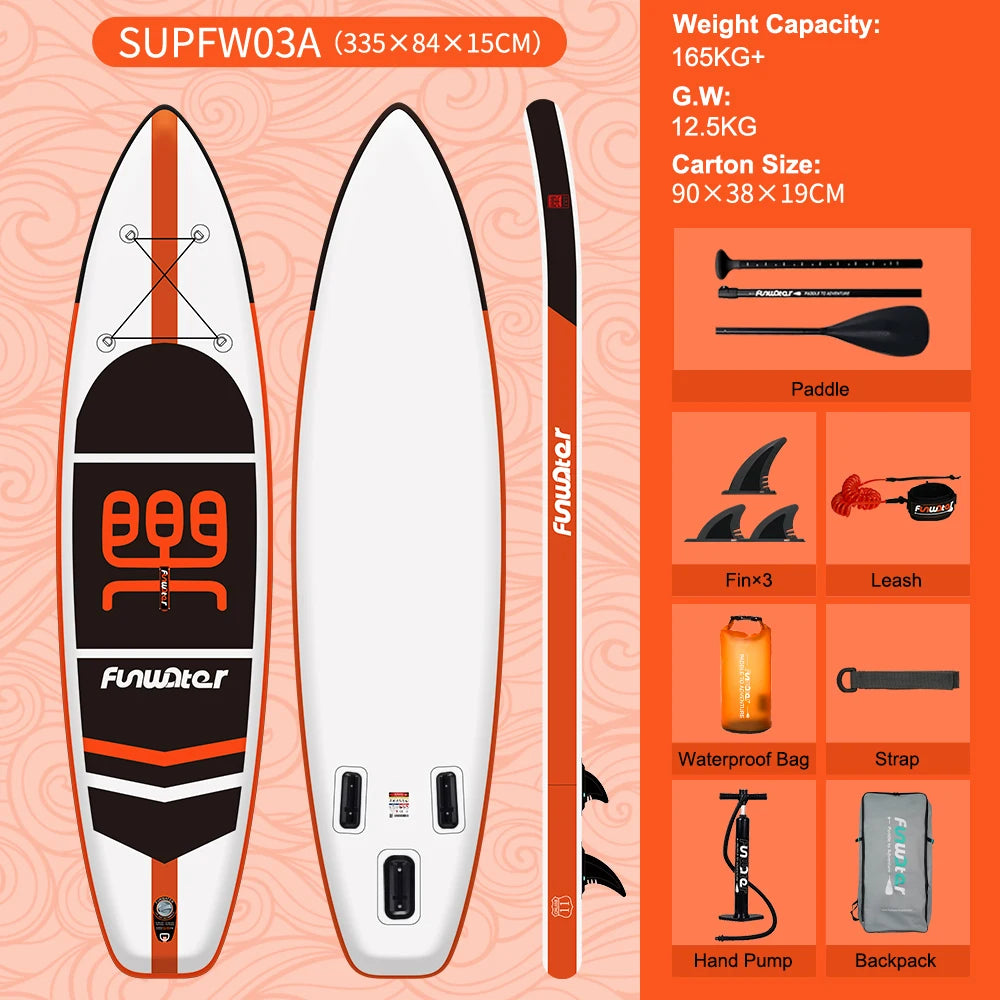Opblaasbaar SUP Board – Stand Up Paddle Board 335 cm met Antislip Deck – Complete Set voor Beginners & Gevorderden