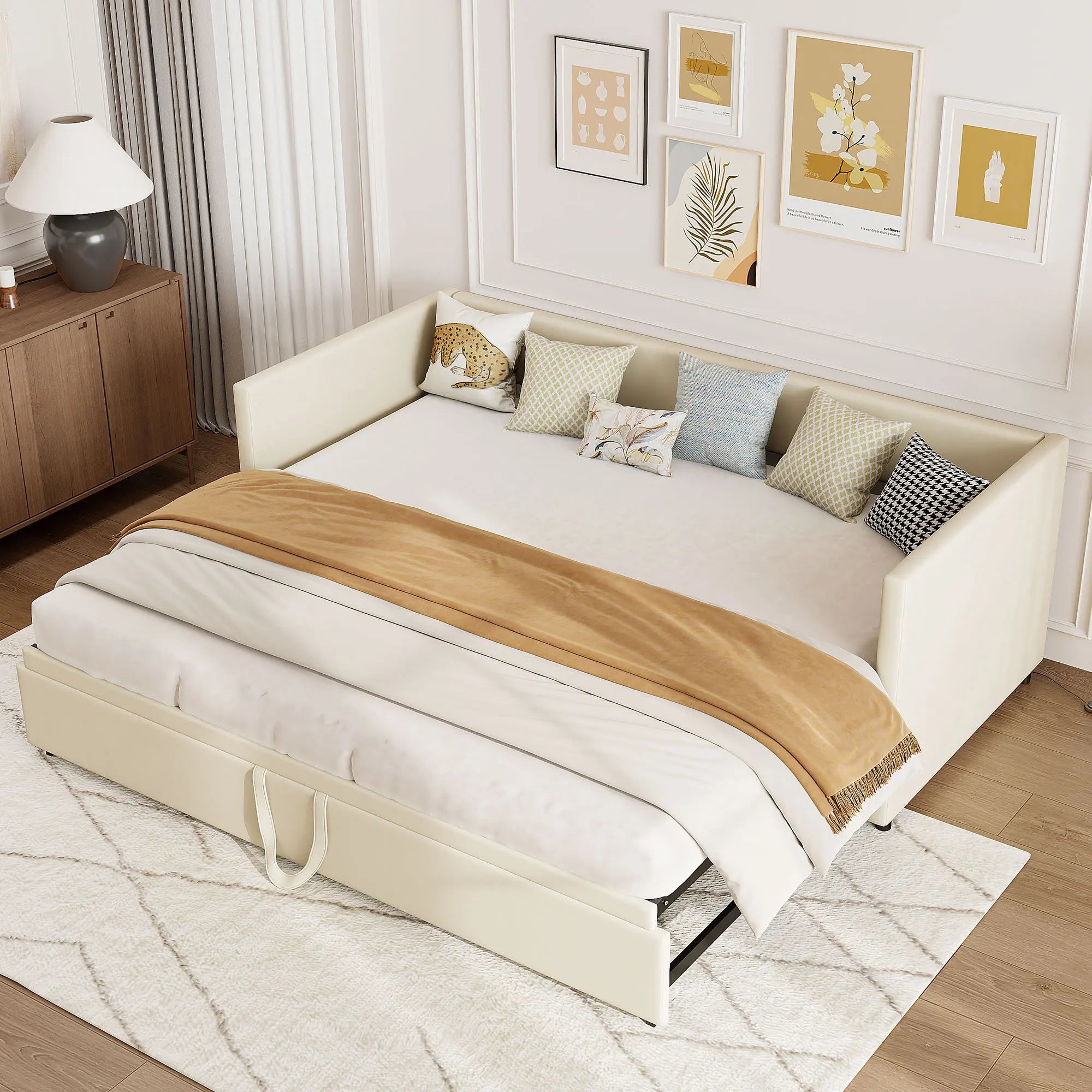 Fluwelen 2‑in‑1 Slaapbank 90×200 cm – Multifunctionele Bank & Bed