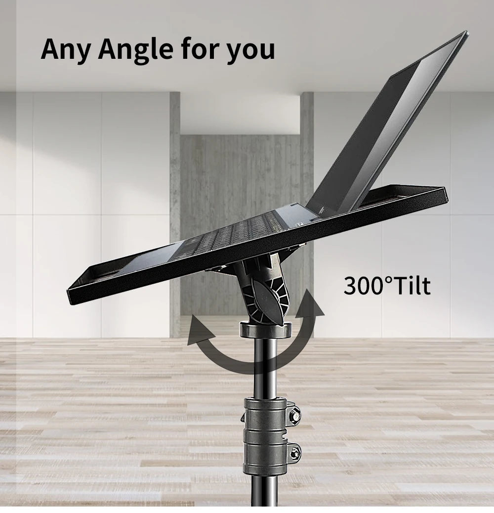 Verstelbaar Projector- en Laptopstatief 145 cm – Mobiel Statief met Wielen voor Camera, Laptop en Projector – Opvouwbaar en Draagbaar