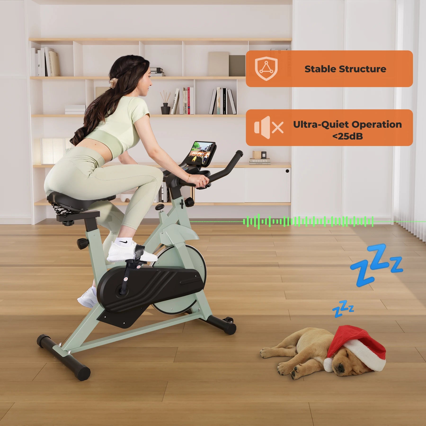 Magnetische Hometrainer met Tablethouder – Stille Indoor Fiets voor Thuis