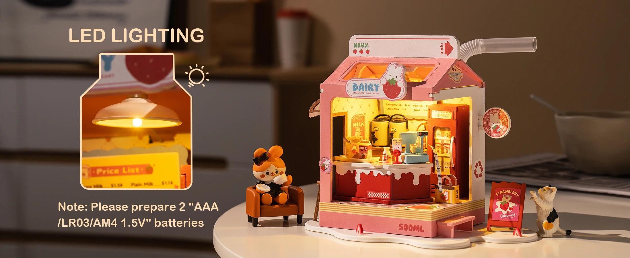 DIY Miniatuur Huis Kit – Food Box Creatief Bouwpakket voor Kinderen en Hobbyisten – Houten Miniatuur Poppenhuis 1:24