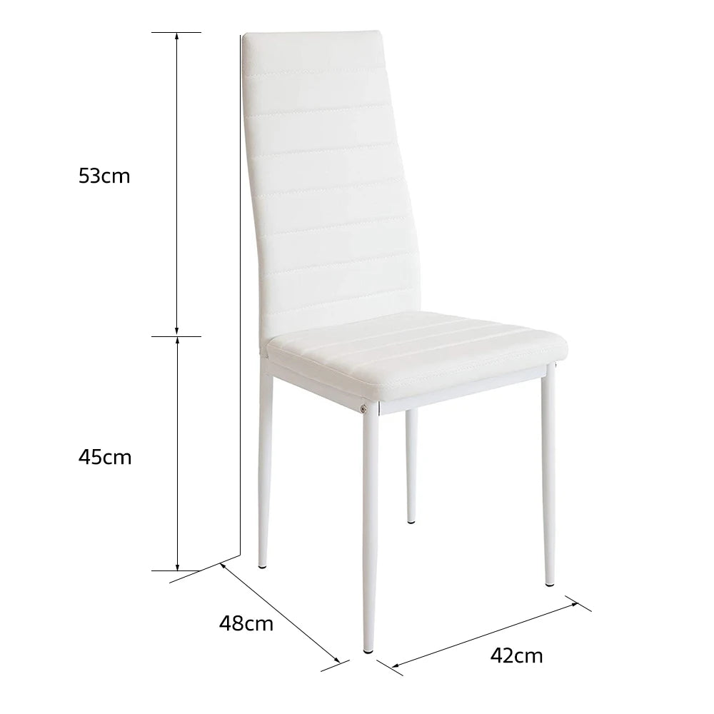 4‑delige moderne eetkamerstoelen set — PU leder met metalen poten, geschikt voor woonkamer, keuken & eetkamer