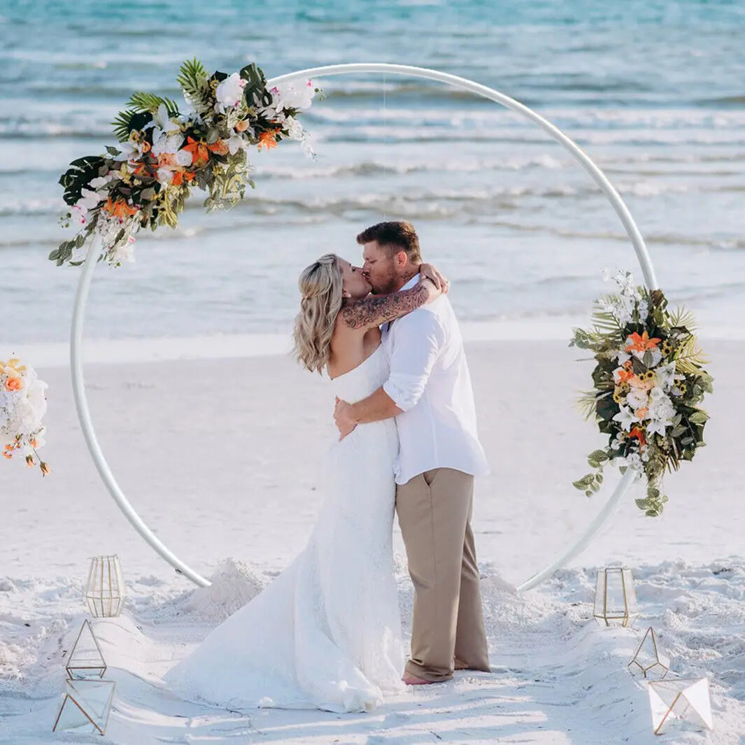 Ronde Bruiloftsboog Cirkel Frame – Metalen Backdrop Standaard voor Bruiloft, Ballonnen en Bloemen Decoratie