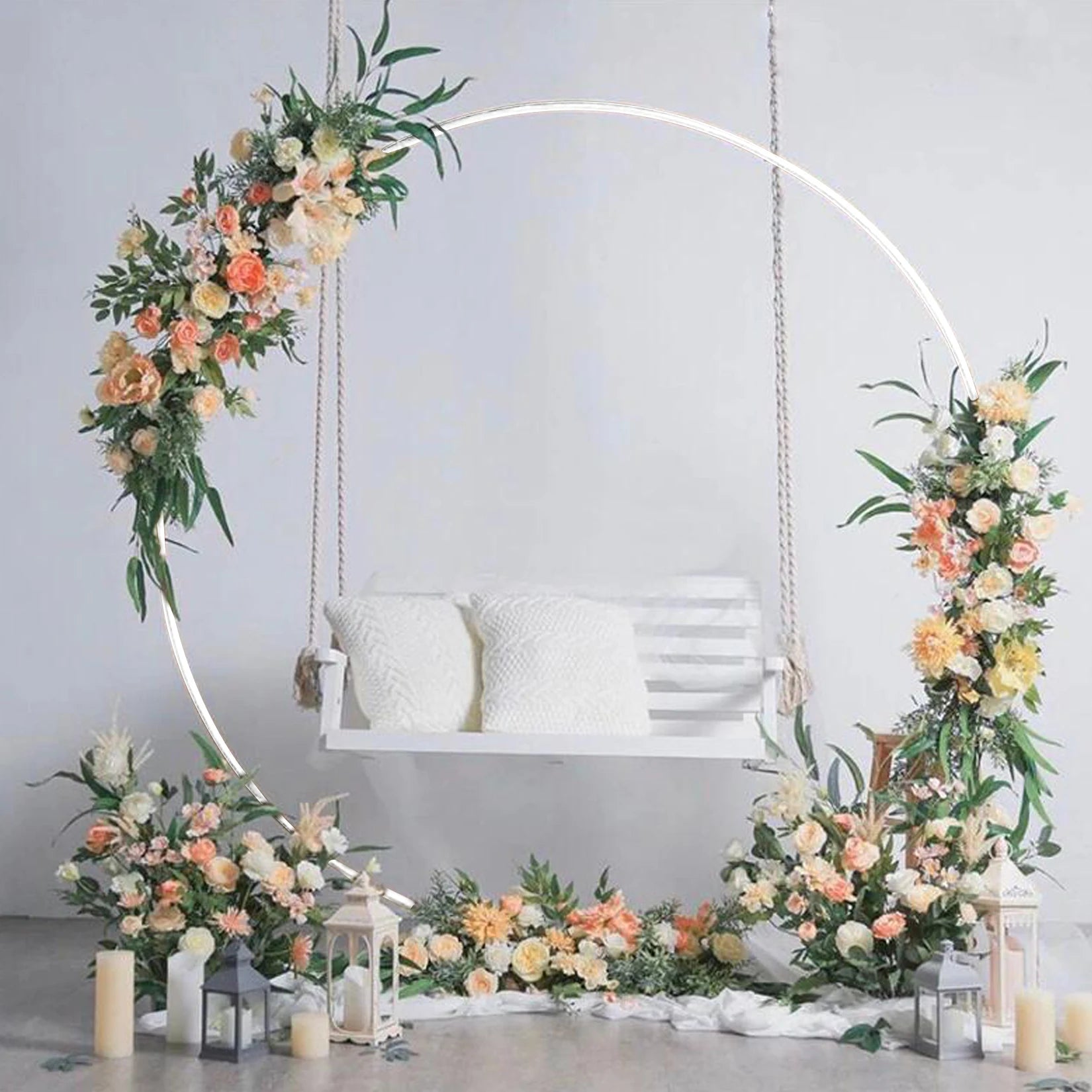 Grote Ronde Metaal Boog Achtergrondstandaard – Bruiloft Backdrop Frame 200x220 / 200x240 cm – Decoratie Boog voor Feest & Events