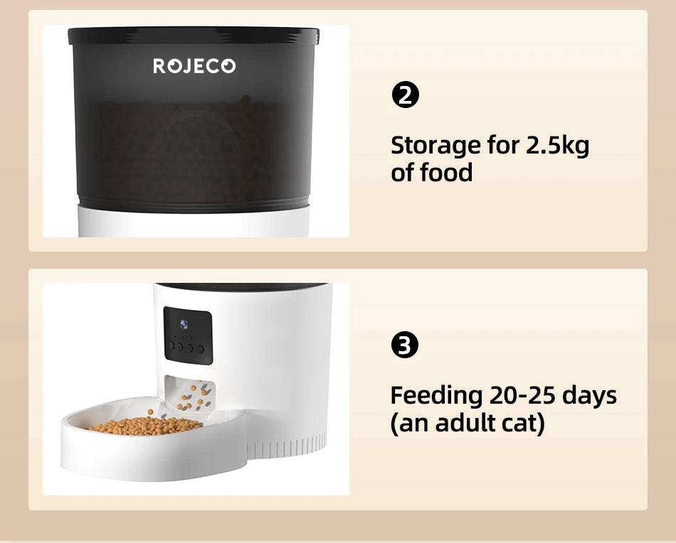 Automatische Kattenvoerautomaat met Camera en Stemfunctie – Slimme Voerdispenser voor Katten en Honden met App & Timer