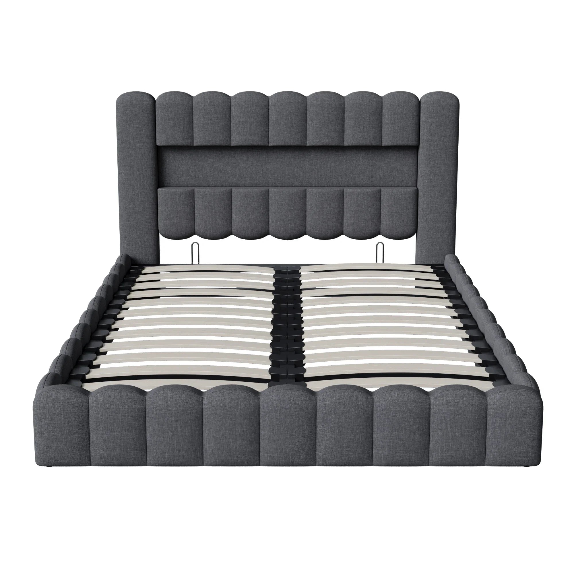 Gestoffeerd Tweepersoonsbed 140–180 cm met LED‑verlichting, USB‑poorten en Opbergruimte – Modern Opbergbed