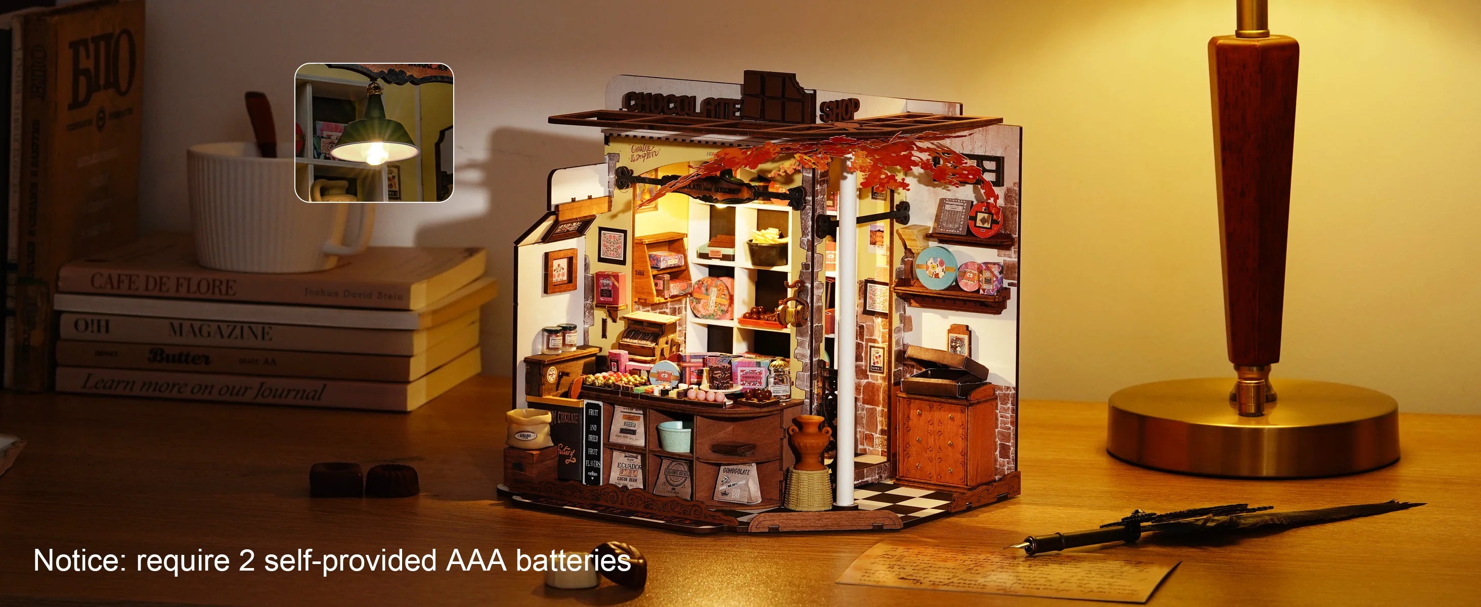 DIY Houten Poppenhuis 3D Miniatuur – Creatief Knutselcadeau voor Volwassenen en Tieners – Sfeervolle Verlichting en Vintage Decoratie