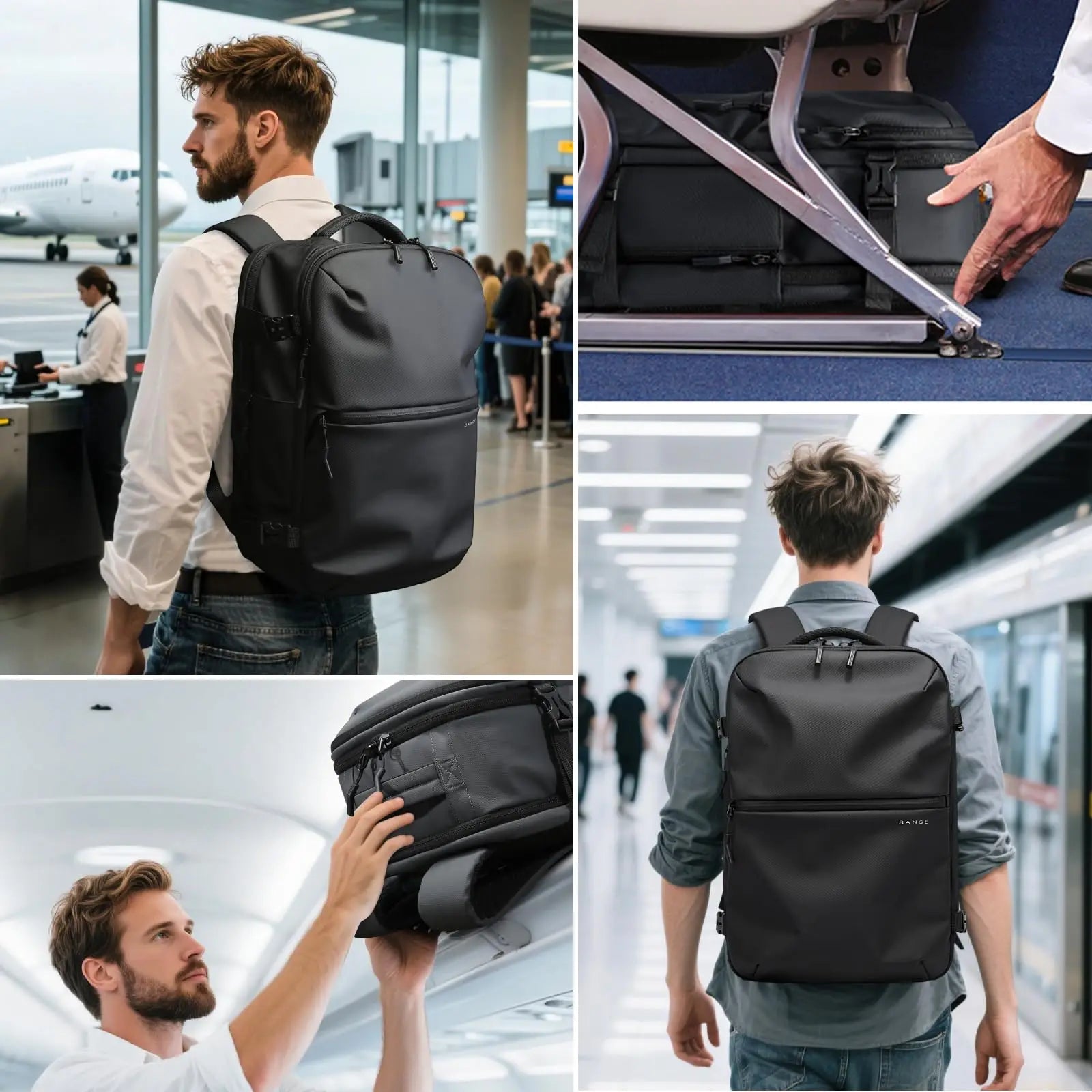 Anti‑Diefstal Laptop Rugzak 15.6 Inch – Waterdichte Reis & Business Backpack met Vacuum Compressie en Schoenenvak