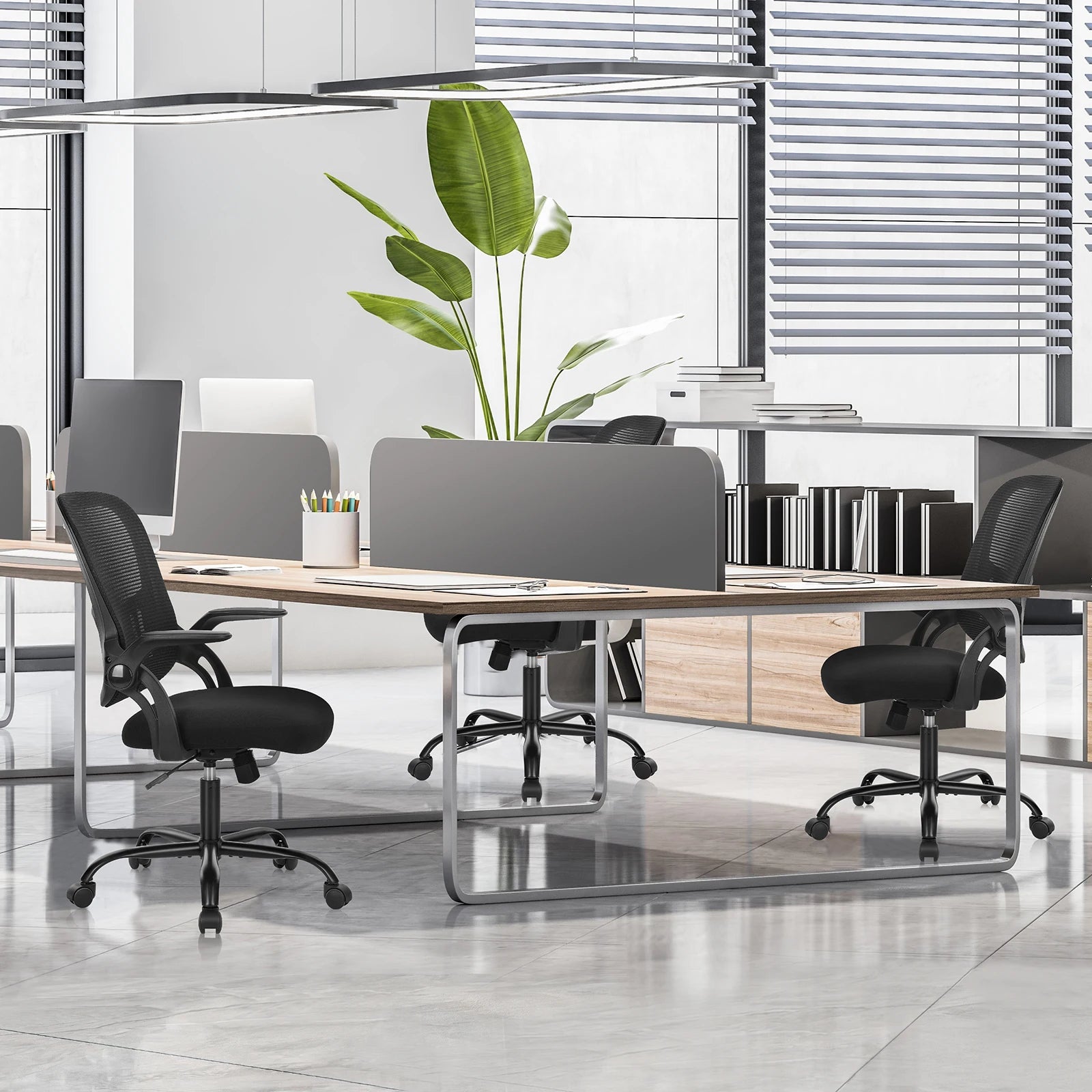Ergonomische Mid‑Back Mesh Bureaustoel – Comfortabele Kantoorstoel met Lendensteun en Zwenkwielen