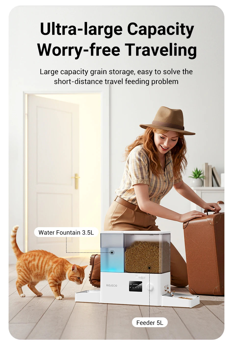Automatische Voerbak met Waterfontein en WIFI App – 8,5L Slimme Voerdispenser voor Katten en Honden – Programmeerbaar & Op Afstand Bedienbaar