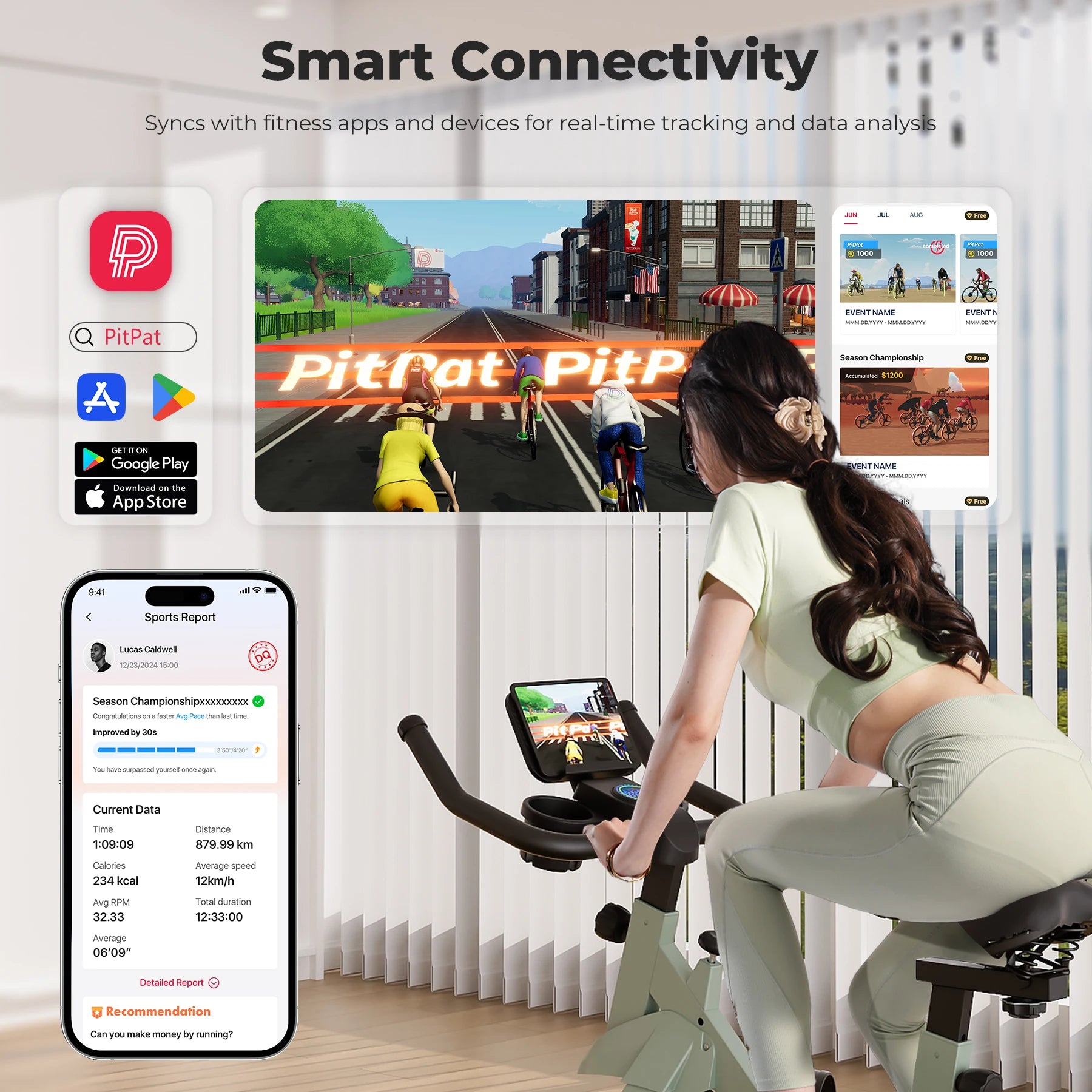 Magnetische Hometrainer met Tablethouder – Stille Indoor Fiets voor Thuis
