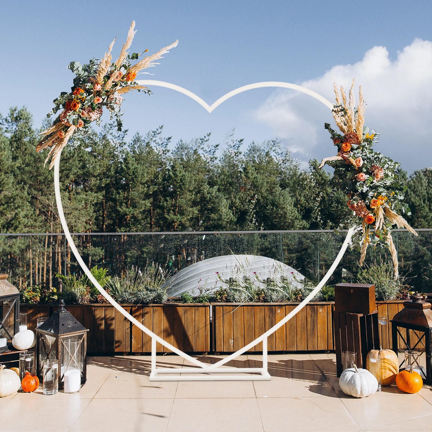 Hartvormige Ballonnenboog Wit Metaal 2.2m – Bruiloft Arch Stand Frame – Backdrop voor Verloving, Valentijn & Feest Decoratie