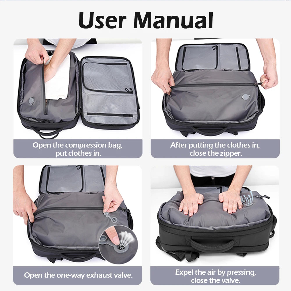 Uitbreidbare Waterdichte Reistas Rugzak – 17" Laptop Rugzak – Grote School‑ & Zaken Backpack – Reis & Hiking Unisex