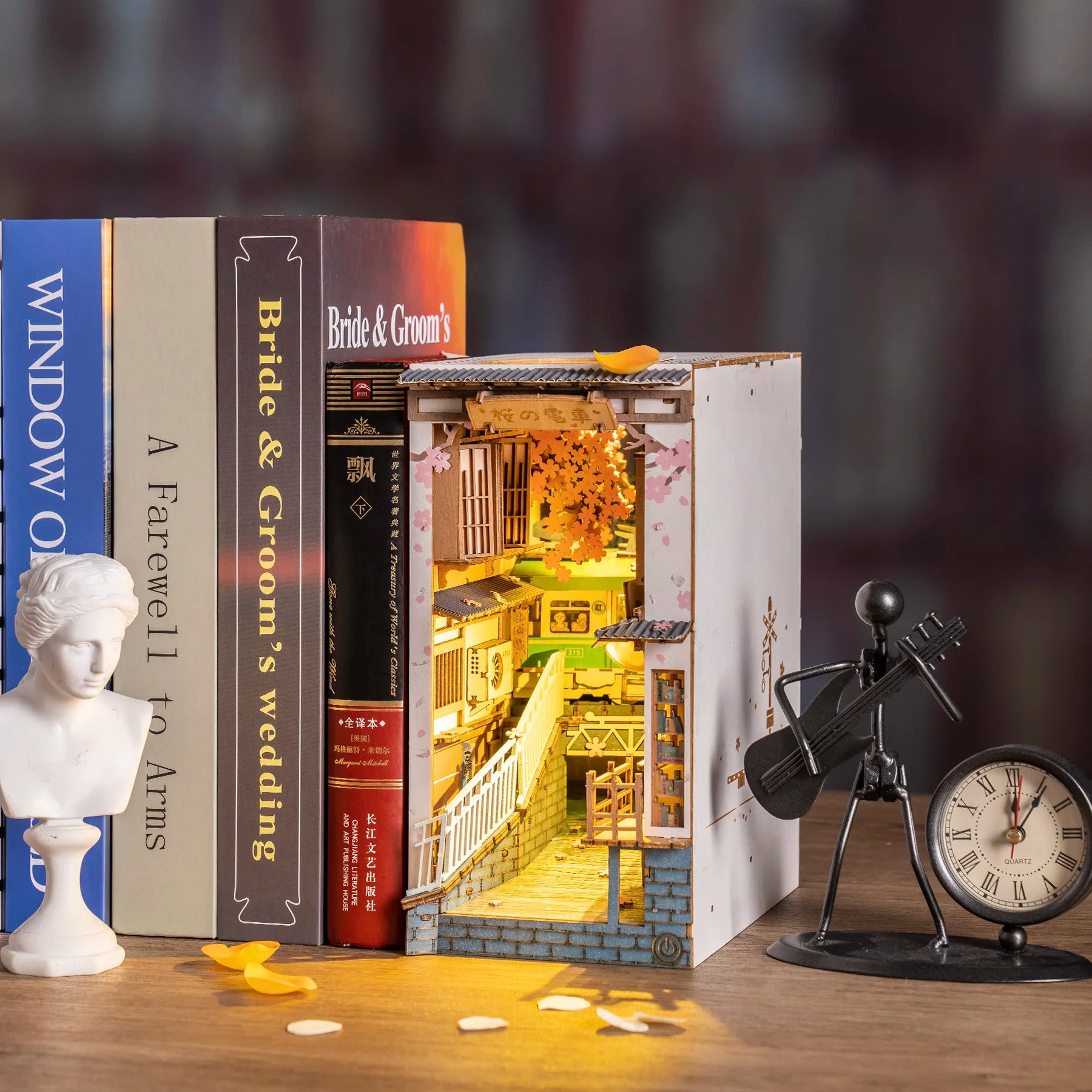Houten Miniatuur Boekhoekje DIY – LED Sfeerlampje Creatief Knutselpakket voor Jong en Oud