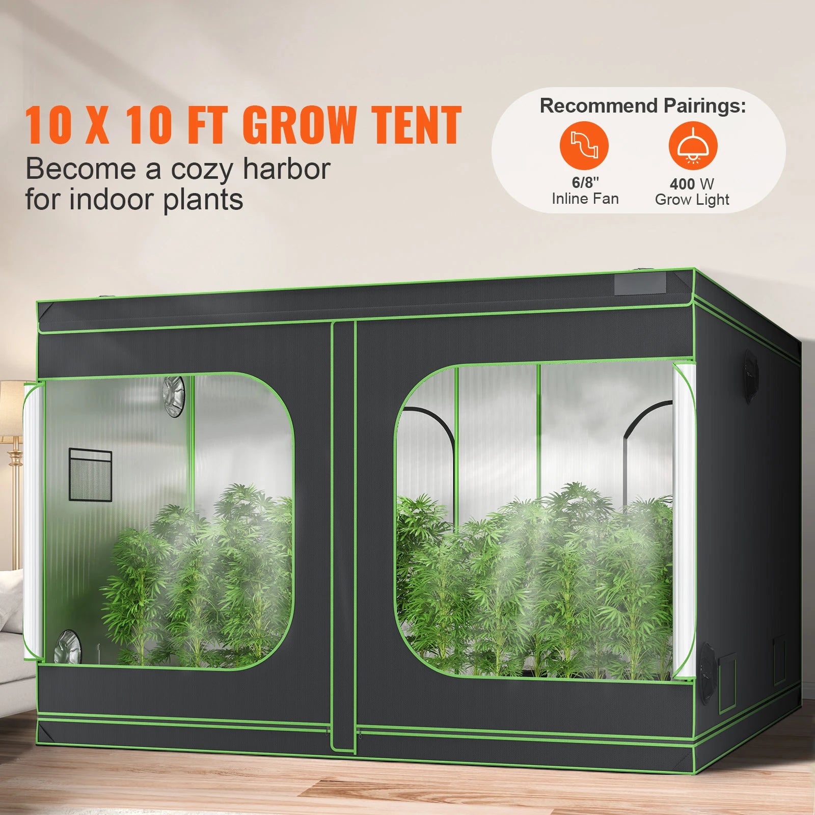Groeizelt 600D Mylar – Professionele Kweektent met Kijkvenster voor Binnenkweek en Hydrocultuur