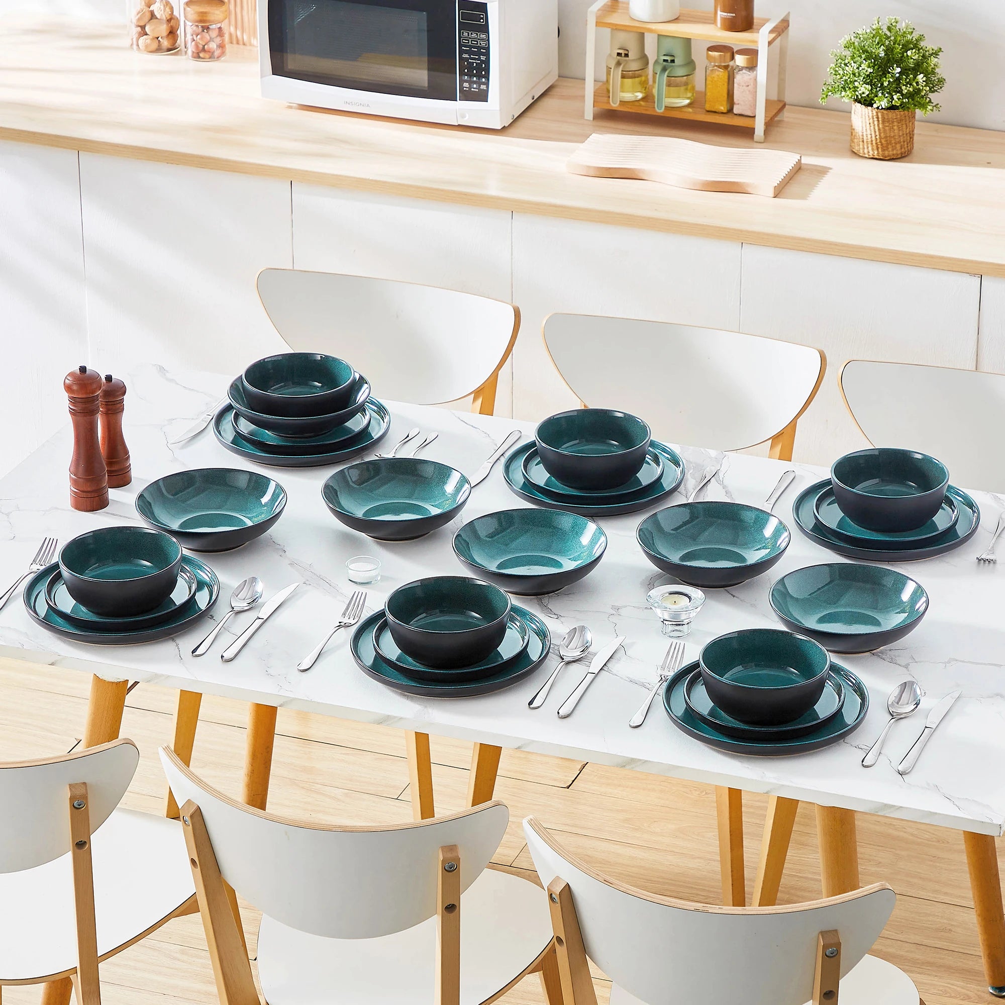 Servies Set 18-Delig – Keramisch Servies met Reactief Glazuur – Moderne Bordenset voor 6 Personen