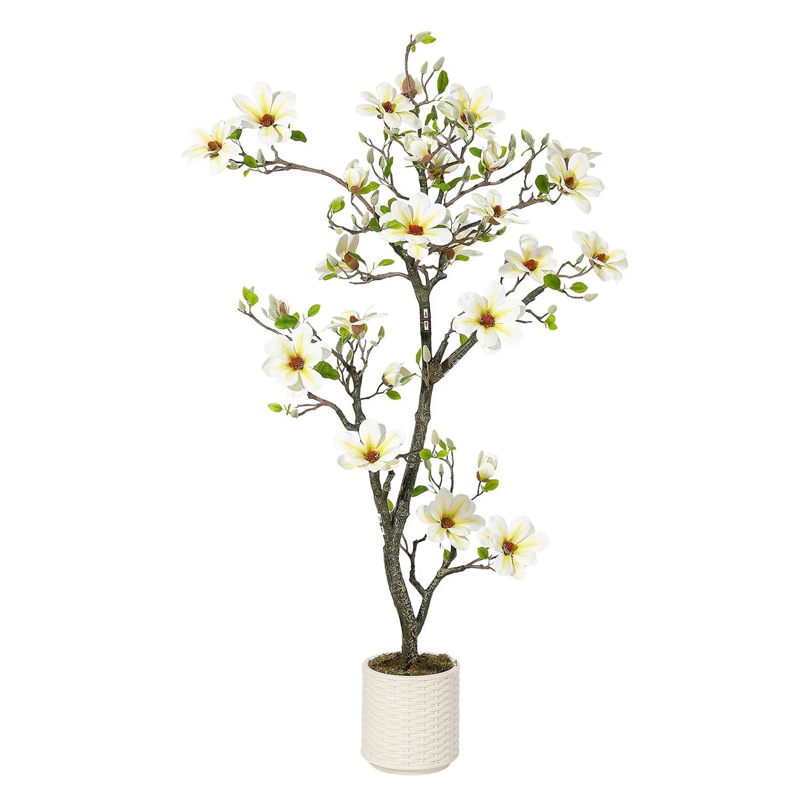 Kunstmatige Magnolia Plant 120–180 cm – Grote Nep Magnolia Boom voor Binnen & Buiten – Realistische Bloemen – Onderhoudsvrij – Luxe Woondecoratie