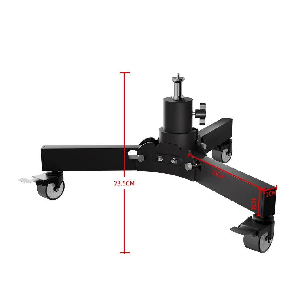 Metalen Vloerlampstatief met Wielen – Fotografie Statief 24‑125 cm Hoogte – Lichtgewicht en Multifunctioneel