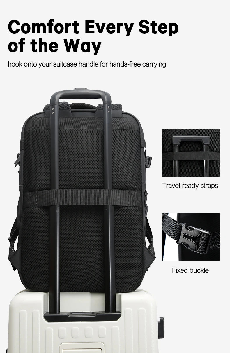 Anti‑Diefstal Laptop Rugzak 15.6 Inch – Waterdichte Reis & Business Backpack met Vacuum Compressie en Schoenenvak