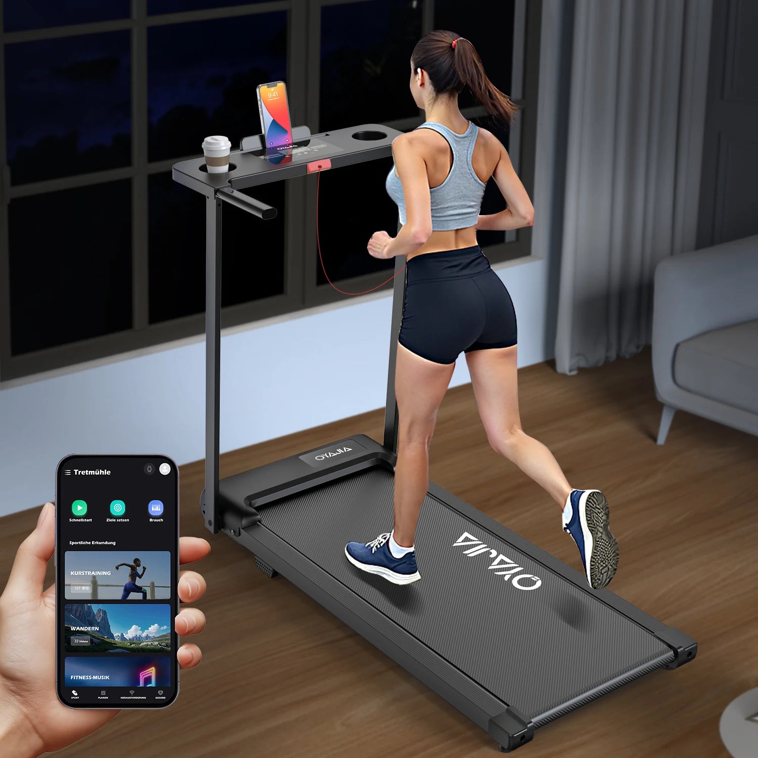 3-in-1 Inklapbare Loopband voor Thuis met App & LED Display – Stil tot 12 km/u