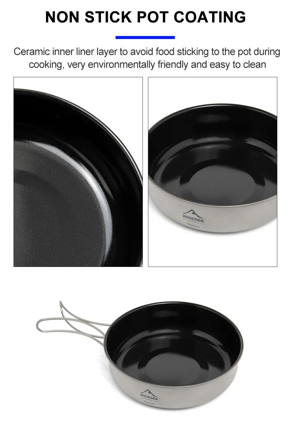 Titanium Outdoor Camping Kookset – Lichtgewicht Titanium Servies Met Kookpot en Koekenpan