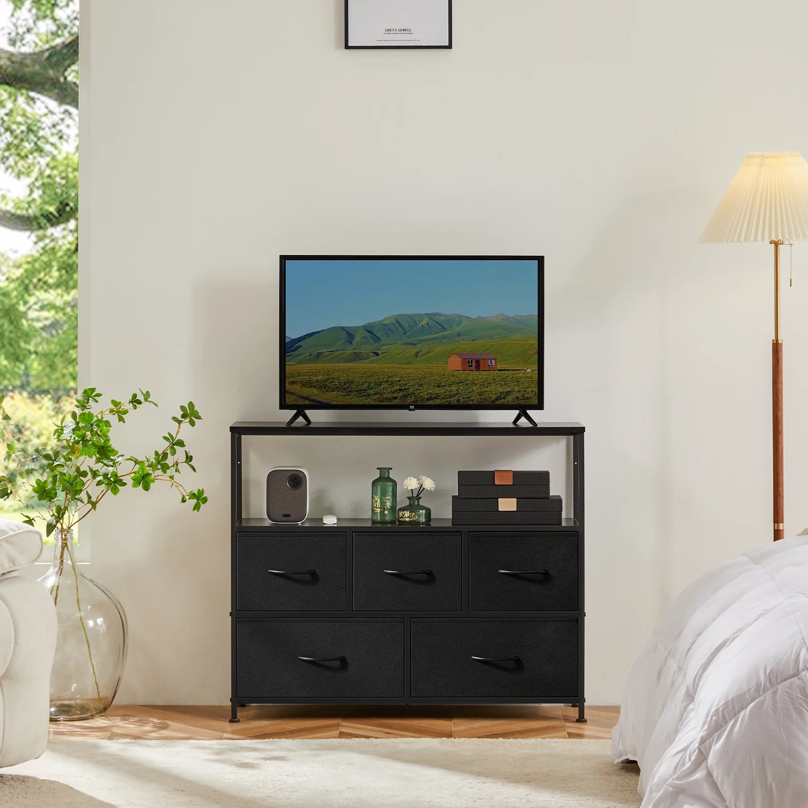 Ruime 5‑lade Schoenenkast en TV‑Meubel – Multifunctionele Opbergkast voor Woonkamer & Hal – Schoenenrek, Kleding & Accessoires Organizer