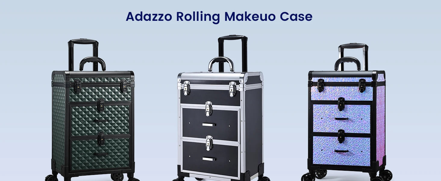Professionele Cosmetica Trolley met Slot – Grote Make-up Train Case met Lades en Wielen – Duurzaam PVC Organizer voor Visagisten en Make-up Lovers