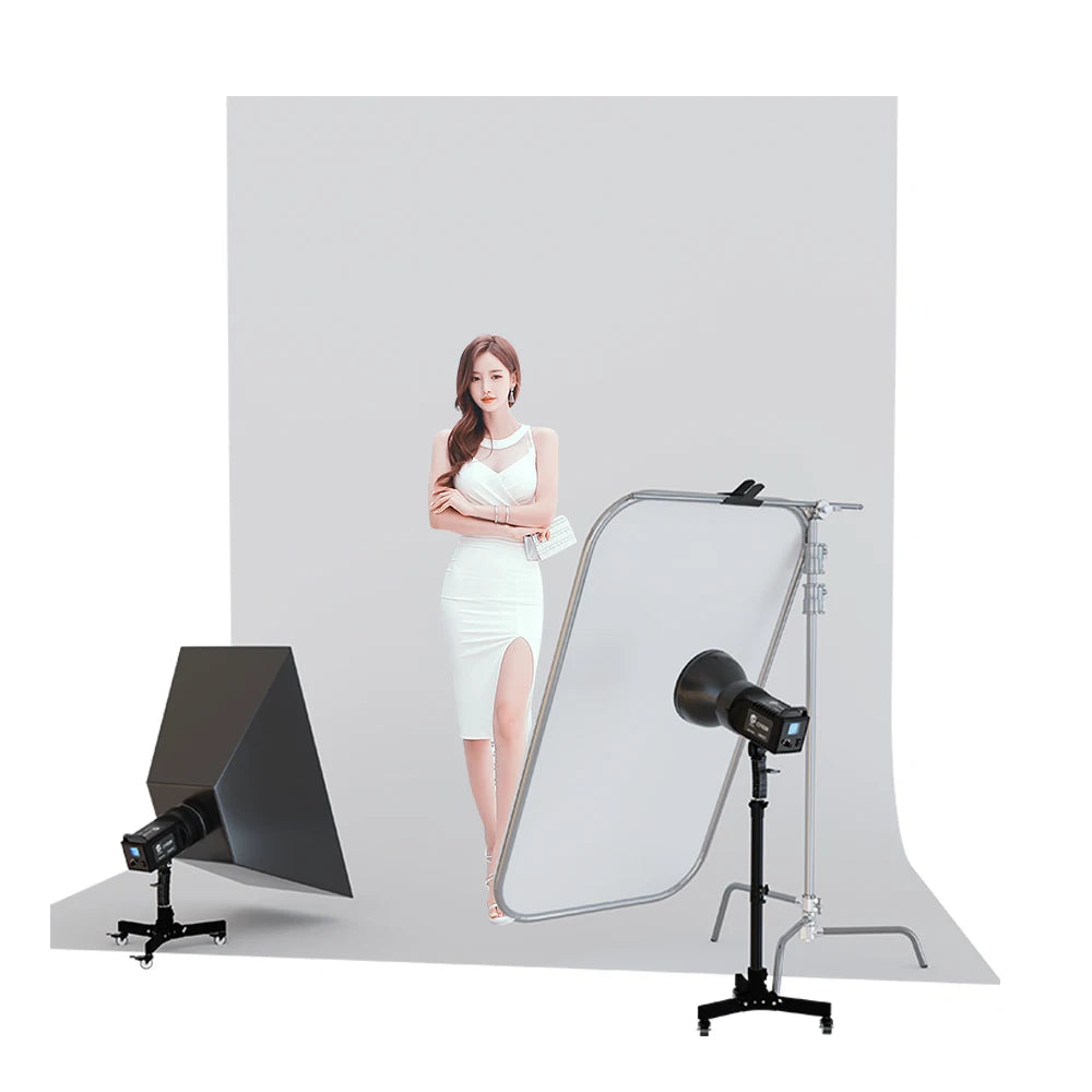 Metalen Vloerlampstatief met Wielen – Fotografie Statief 24‑125 cm Hoogte – Lichtgewicht en Multifunctioneel
