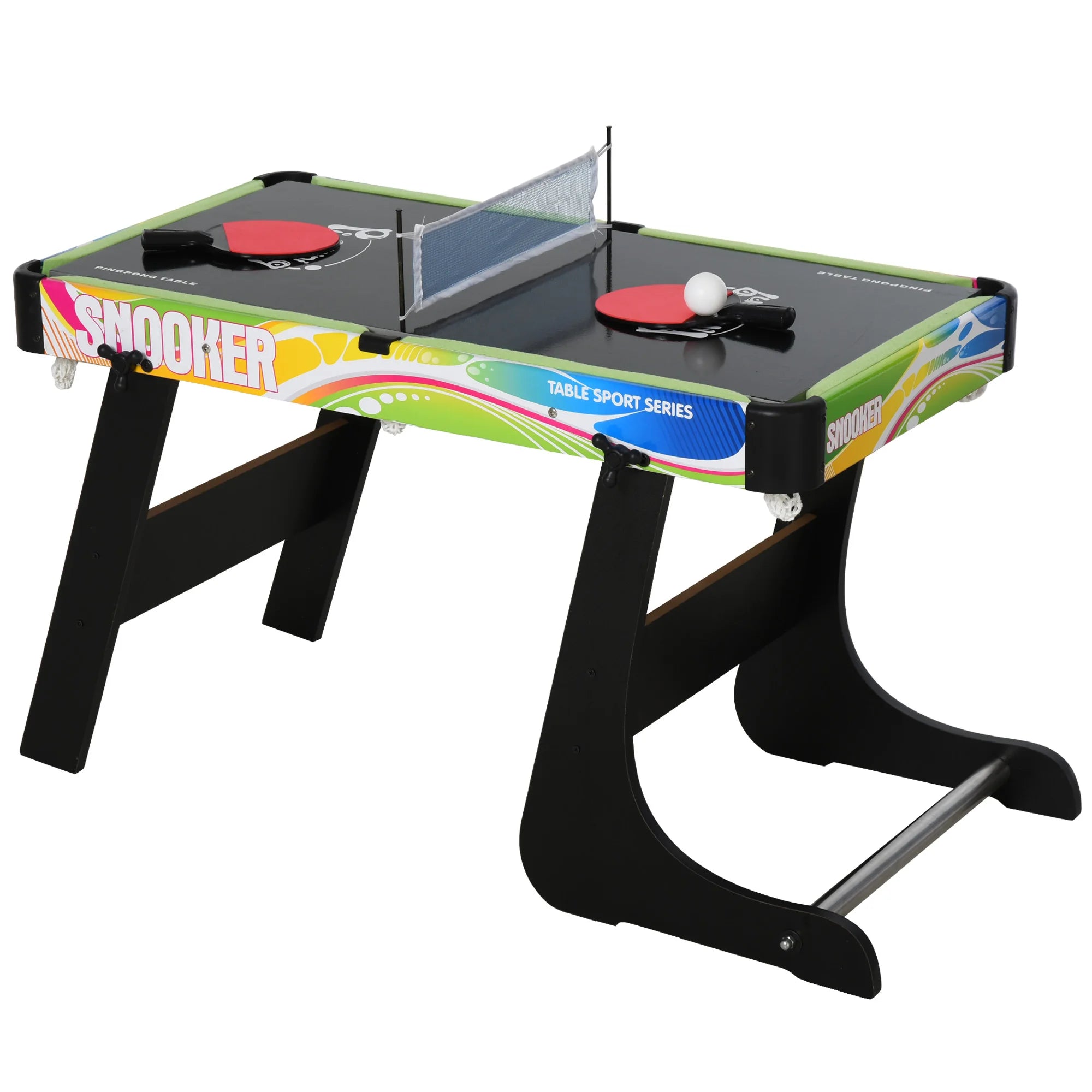 4-in-1 Multi-Game Tafel – Voetbal, Air Hockey, Biljart en Tafeltennis – Gezelschapsspel voor Kinderen en Volwassenen