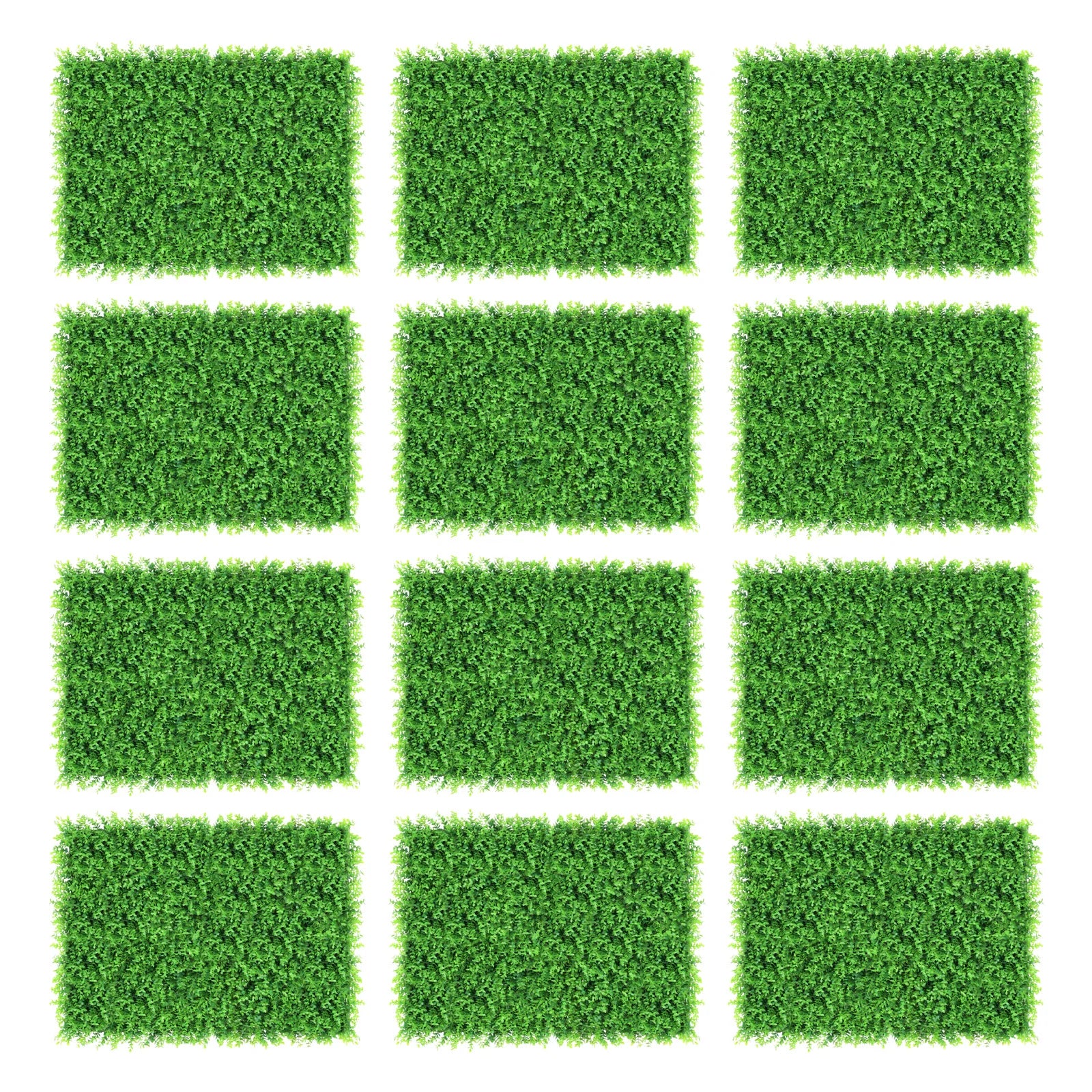 Kunstgras Wanddecoratie Set van 12 – Buxushagen Panelen 40x60 cm voor Groene Muur Binnen en Buiten