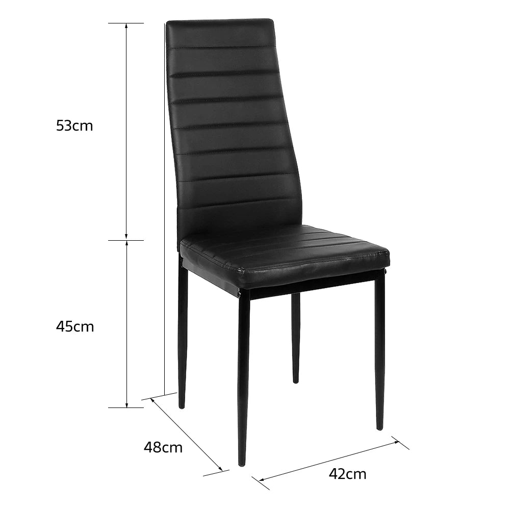 4‑delige moderne eetkamerstoelen set — PU leder met metalen poten, geschikt voor woonkamer, keuken & eetkamer