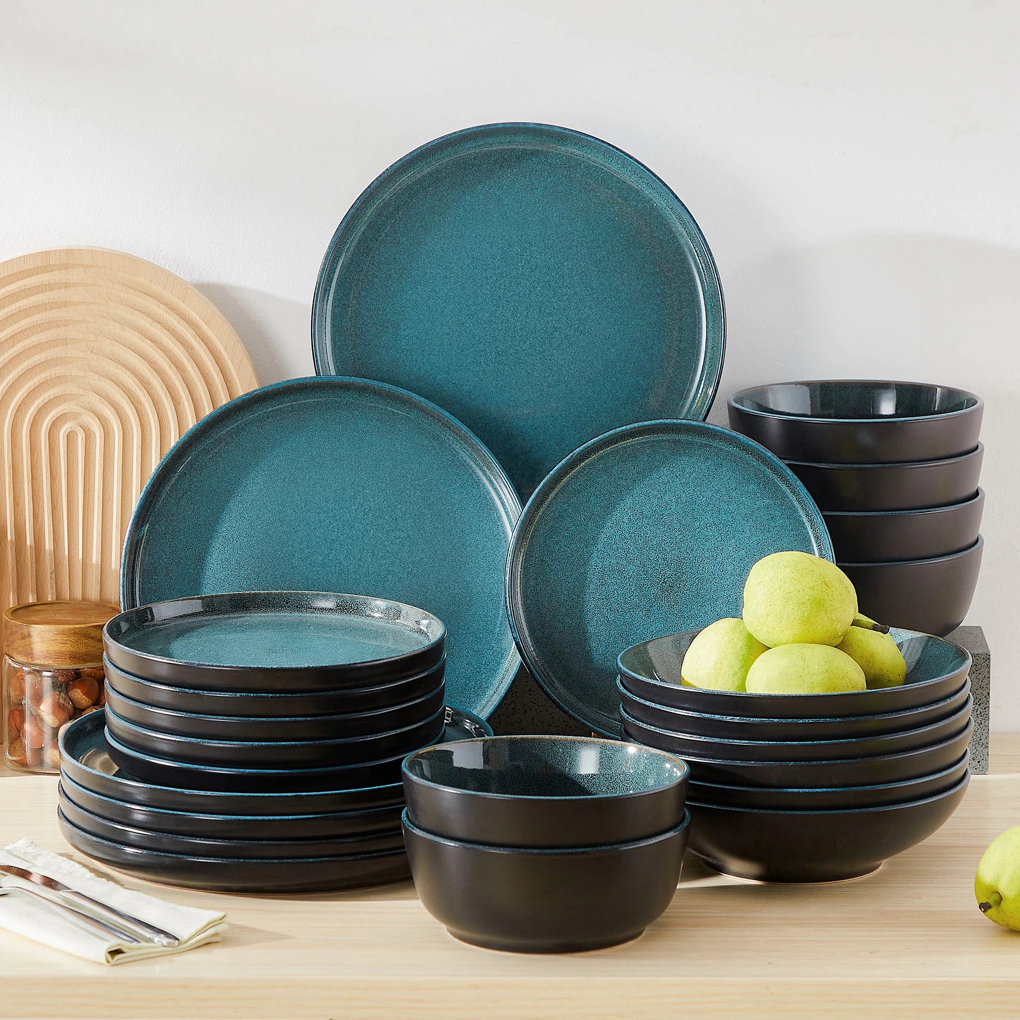 Servies Set 18-Delig – Keramisch Servies met Reactief Glazuur – Moderne Bordenset voor 6 Personen