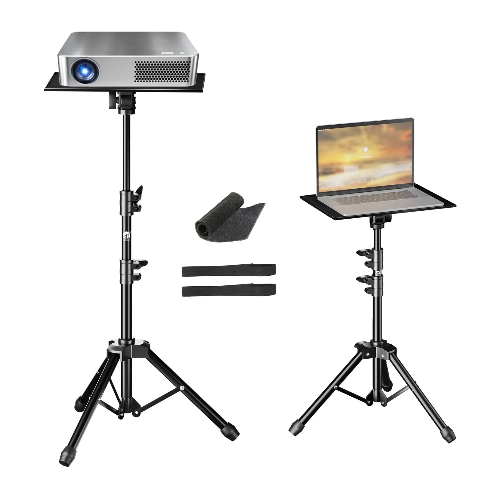 Verstelbaar Projector- en Laptopstatief 145 cm – Mobiel Statief met Wielen voor Camera, Laptop en Projector – Opvouwbaar en Draagbaar