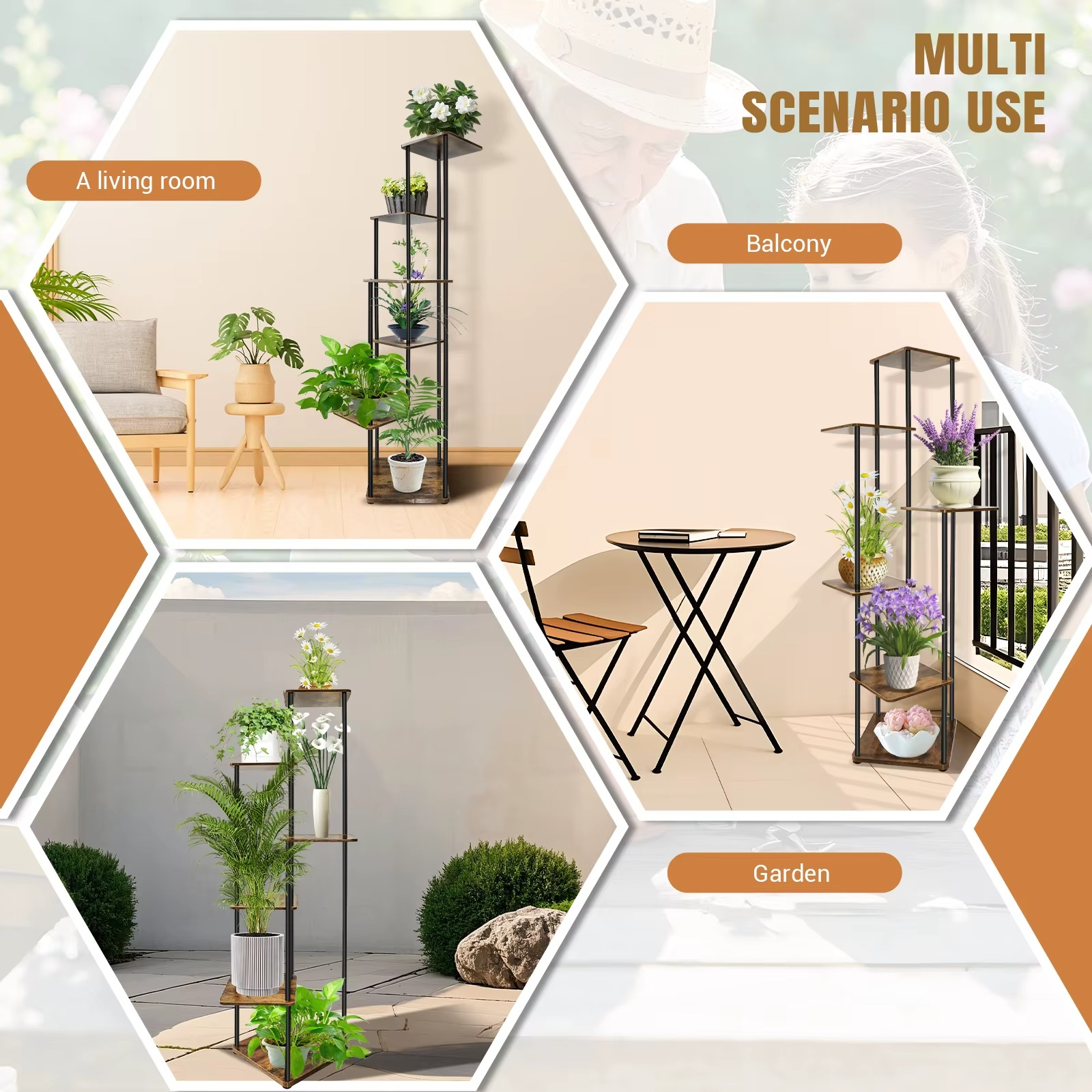 Metalen Plantenstandaard – Compacte Hoek Plantenrek voor Binnen & Buiten