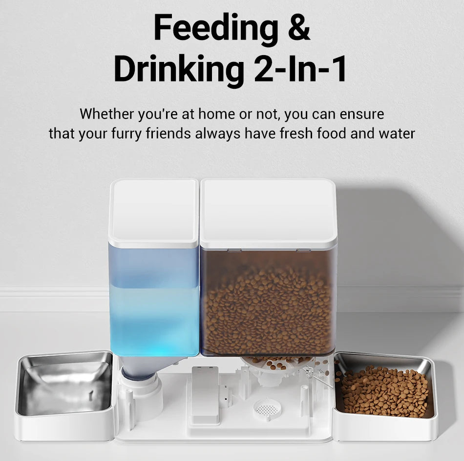 Automatische Voerbak met Waterfontein en WIFI App – 8,5L Slimme Voerdispenser voor Katten en Honden – Programmeerbaar & Op Afstand Bedienbaar