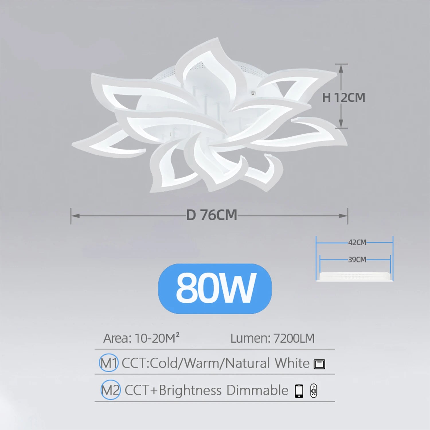 Nordische LED Plafondlamp Lotus – Dimbare Moderne Plafondverlichting met Bloem Design