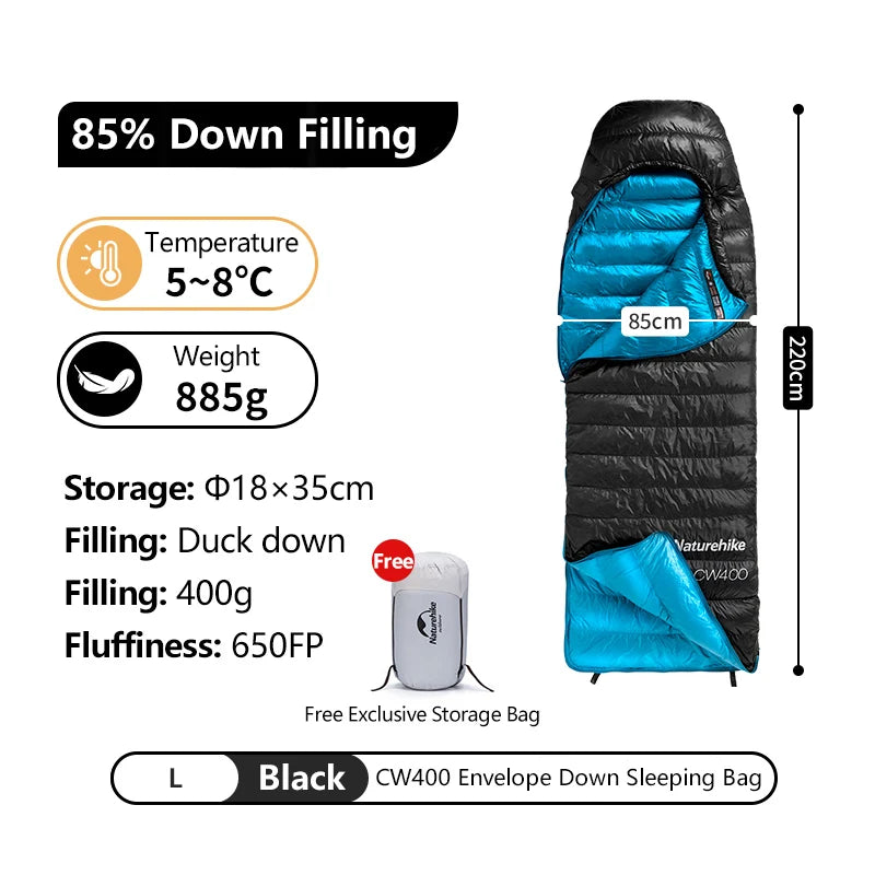 Lichtgewicht Dons Slaapzak Winter – Outdoor Slaapzak 0-5°C voor Kamperen & Trekking