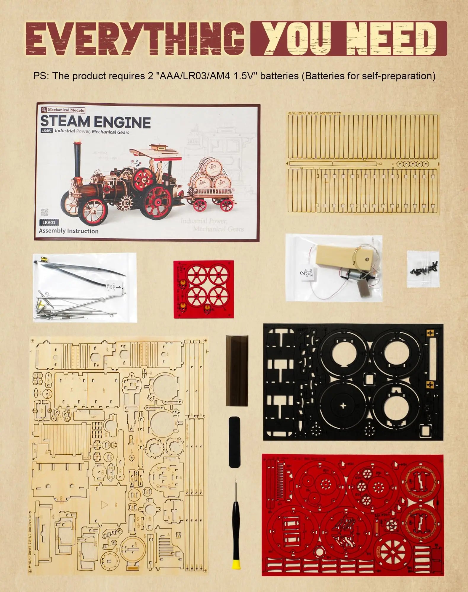 3D Houten Tractor Puzzel voor Volwassenen – Bouwpakket Elektrische Stoommachine Model – Educatief Hobby Speelgoed