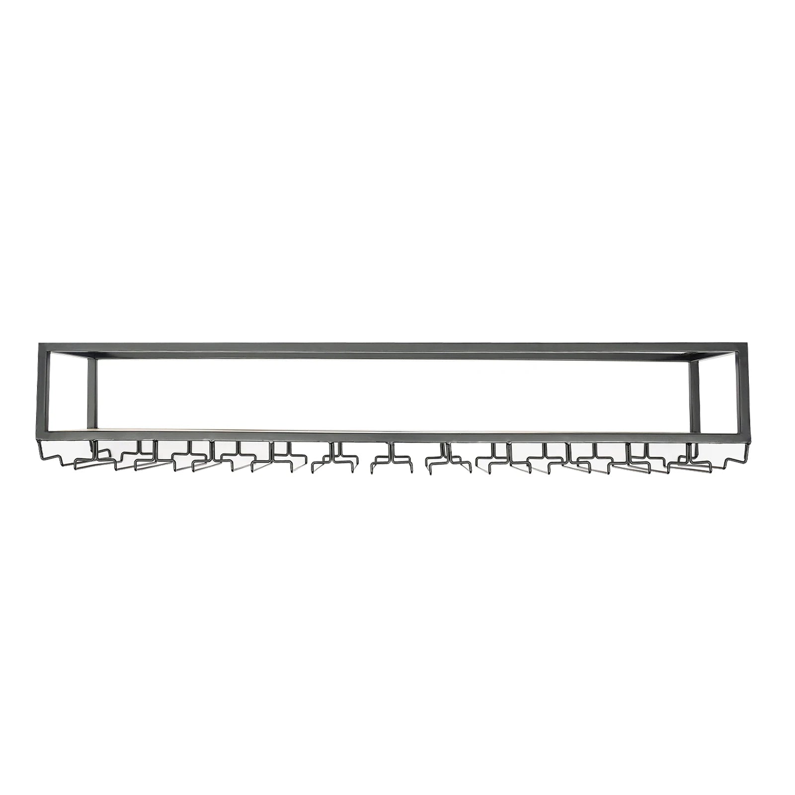 Hangend Wijnrek Industrieel met Glazenhouder – Vintage Plafond Wijnrek Metaal & Hout