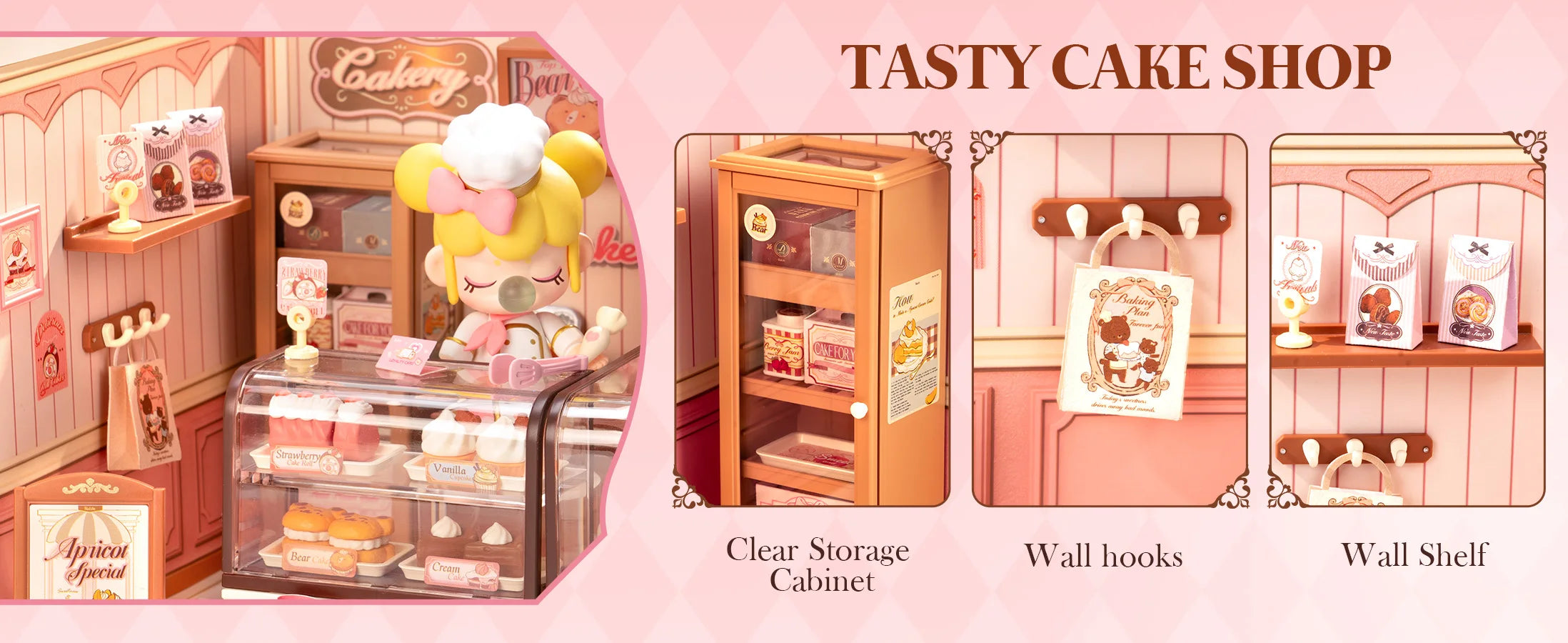 3D Puzzel Miniatuur Roze Slaapkamer – DIY Bouwset voor Creatieve Hobbyisten en Poppenhuisfans