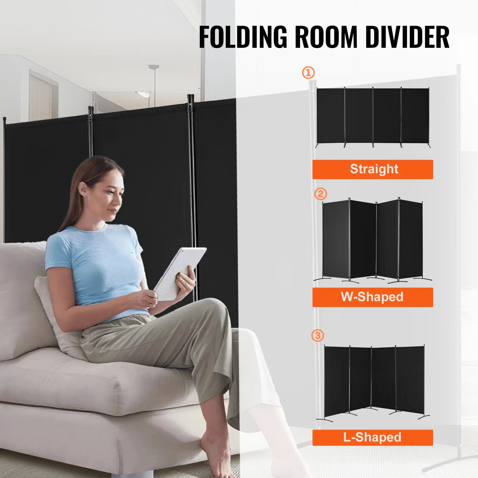 Vouwbare Kamerscheiding 3/4/6 Panelen – Privacy Scherm voor Woonkamer en Kantoor
