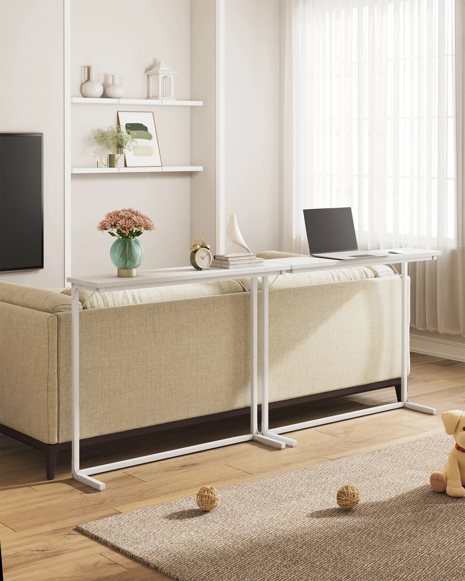 Console tafel ‑ smalle industriële sofa tafel voor woonkamer en entree