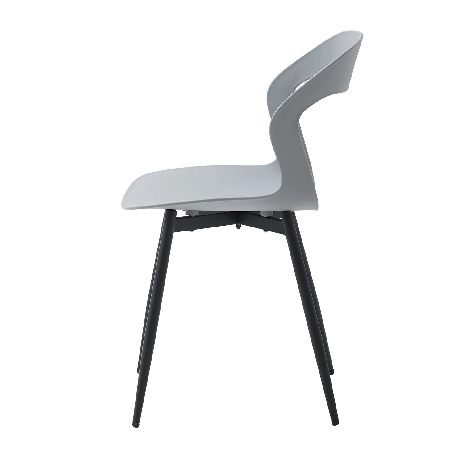 Set van 4/6 Scandinavische Eetkamerstoelen – Nordic Design Kunststof Stoelen met Metalen Poten