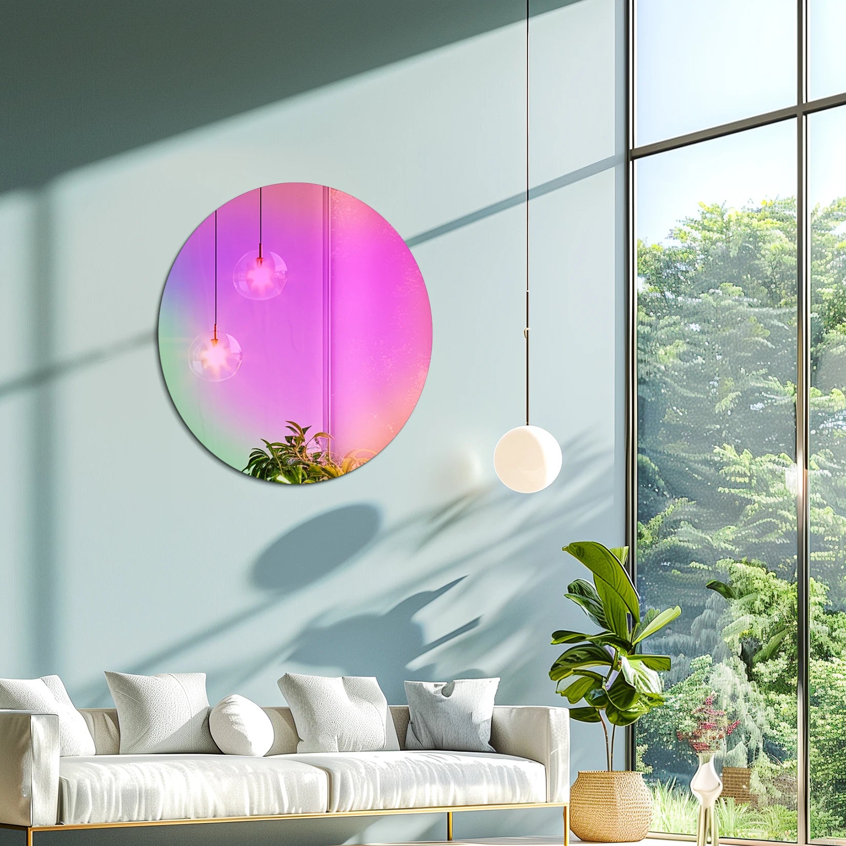 Iriserende Ronde Wandspiegel Regenboog Glas – Moderne Decoratieve Spiegel