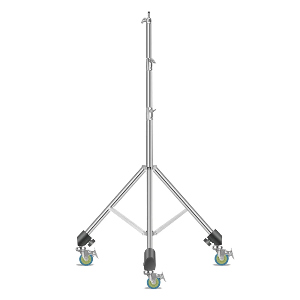 Professioneel Lichtstatief 2,9 m RVS – Telescoopstatief met Kruisarm en Transporttas voor Fotografie en Studio