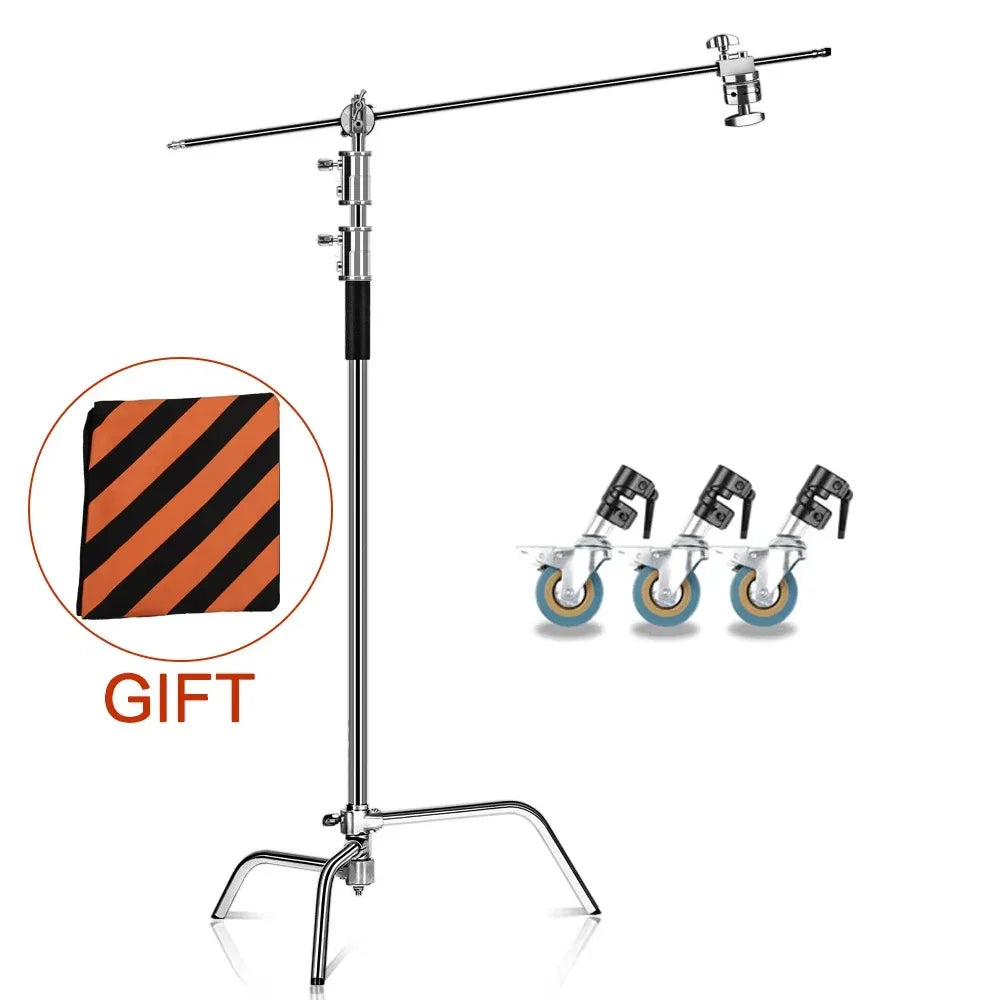 3x C-Stand Zwenkwielen 25mm – Vergrendelbare Wielen voor Lichtstatief en Magic Arm – Fotografie Accessoires