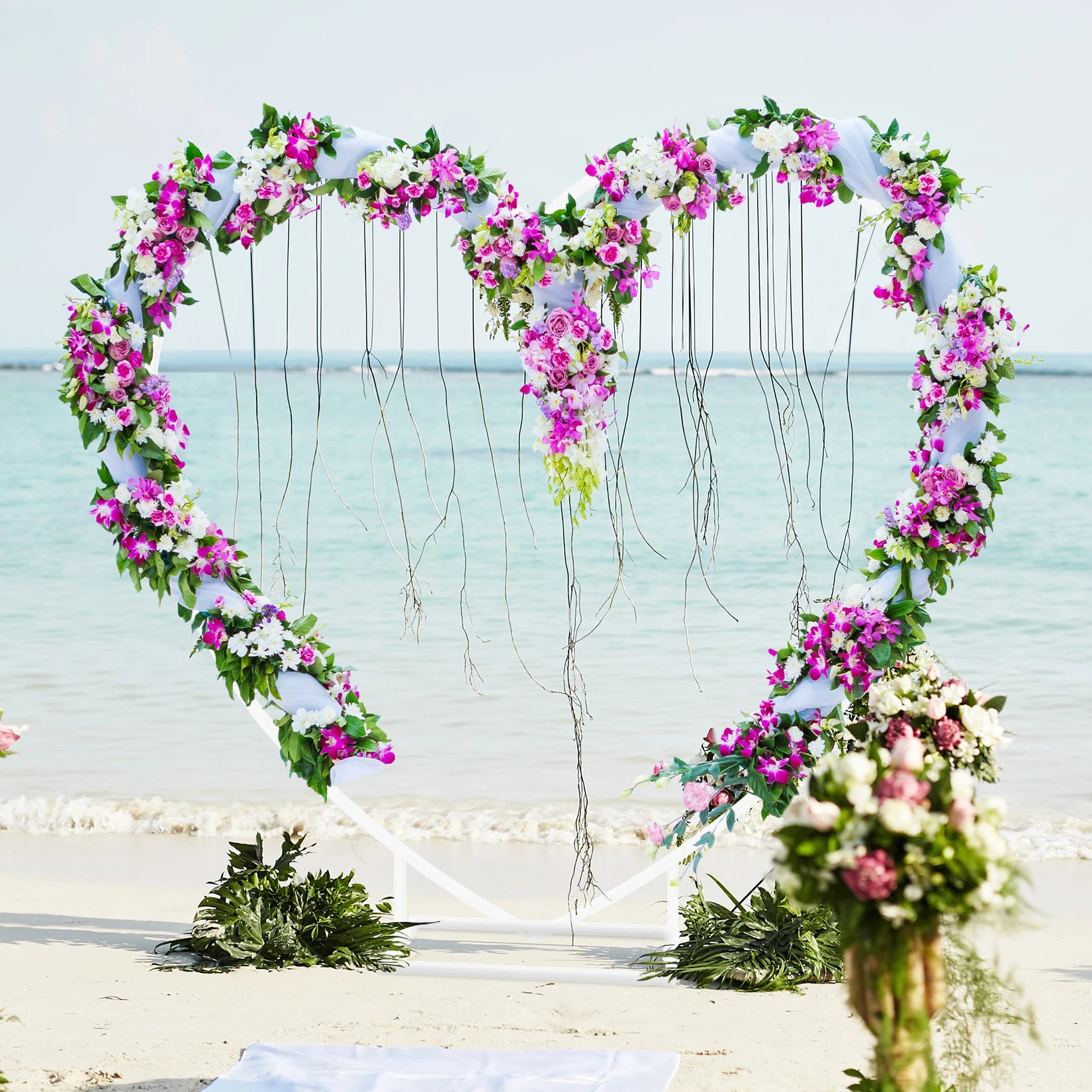 Hartvormige Ballonnenboog Wit Metaal 2.2m – Bruiloft Arch Stand Frame – Backdrop voor Verloving, Valentijn & Feest Decoratie