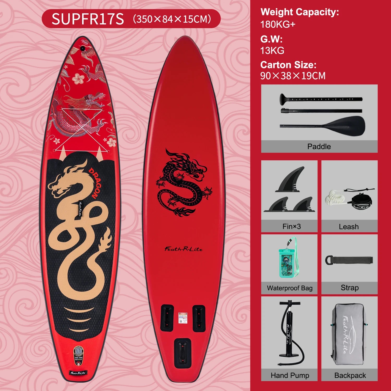 Opblaasbaar SUP Board 11'6" – Koi Paddle Board met Accessoires – Stand Up Paddle Surfboard voor Volwassenen