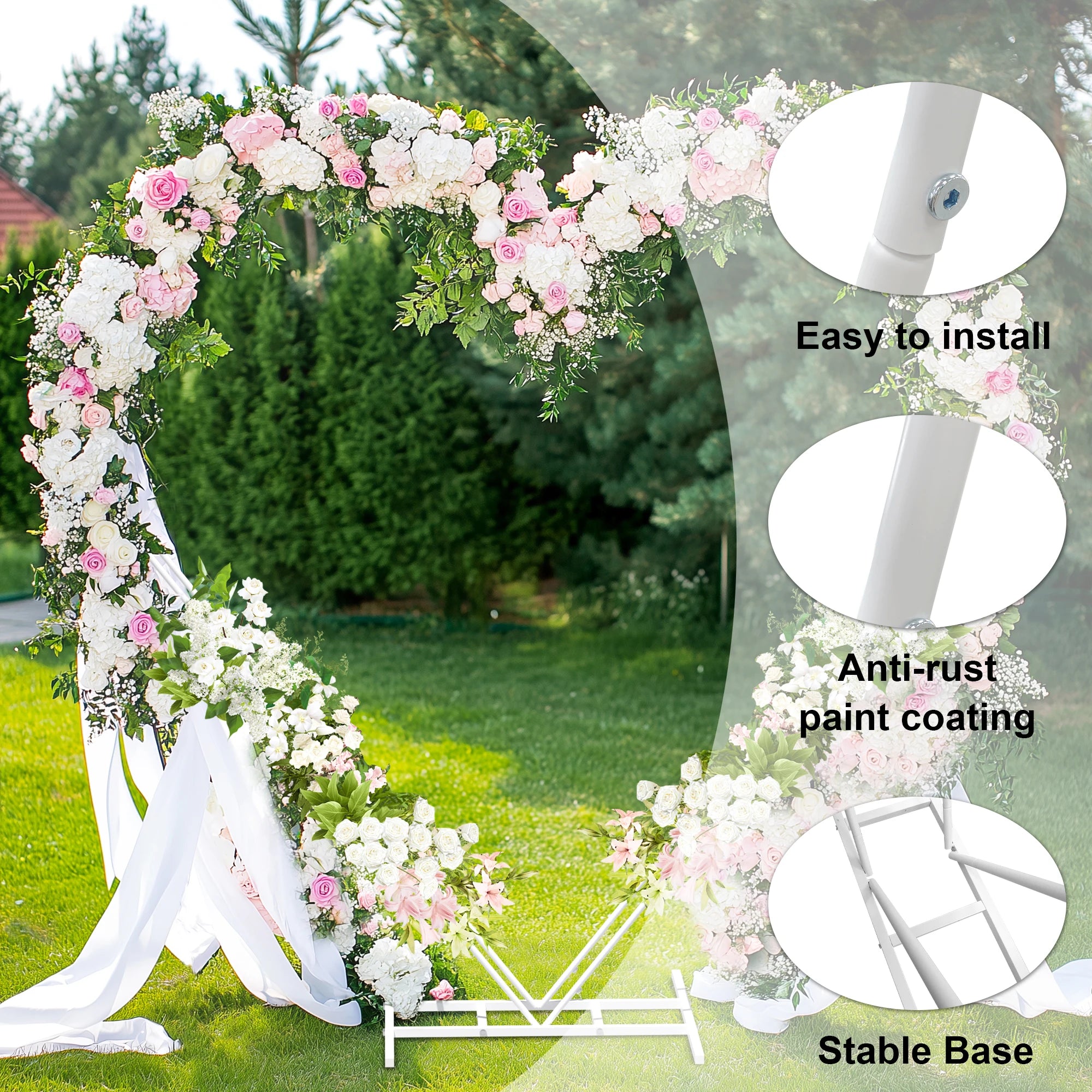 H1 Hartvormige Metalen Bruiloft Boogstandaard – Decoratieve Achtergrond voor Ceremonies