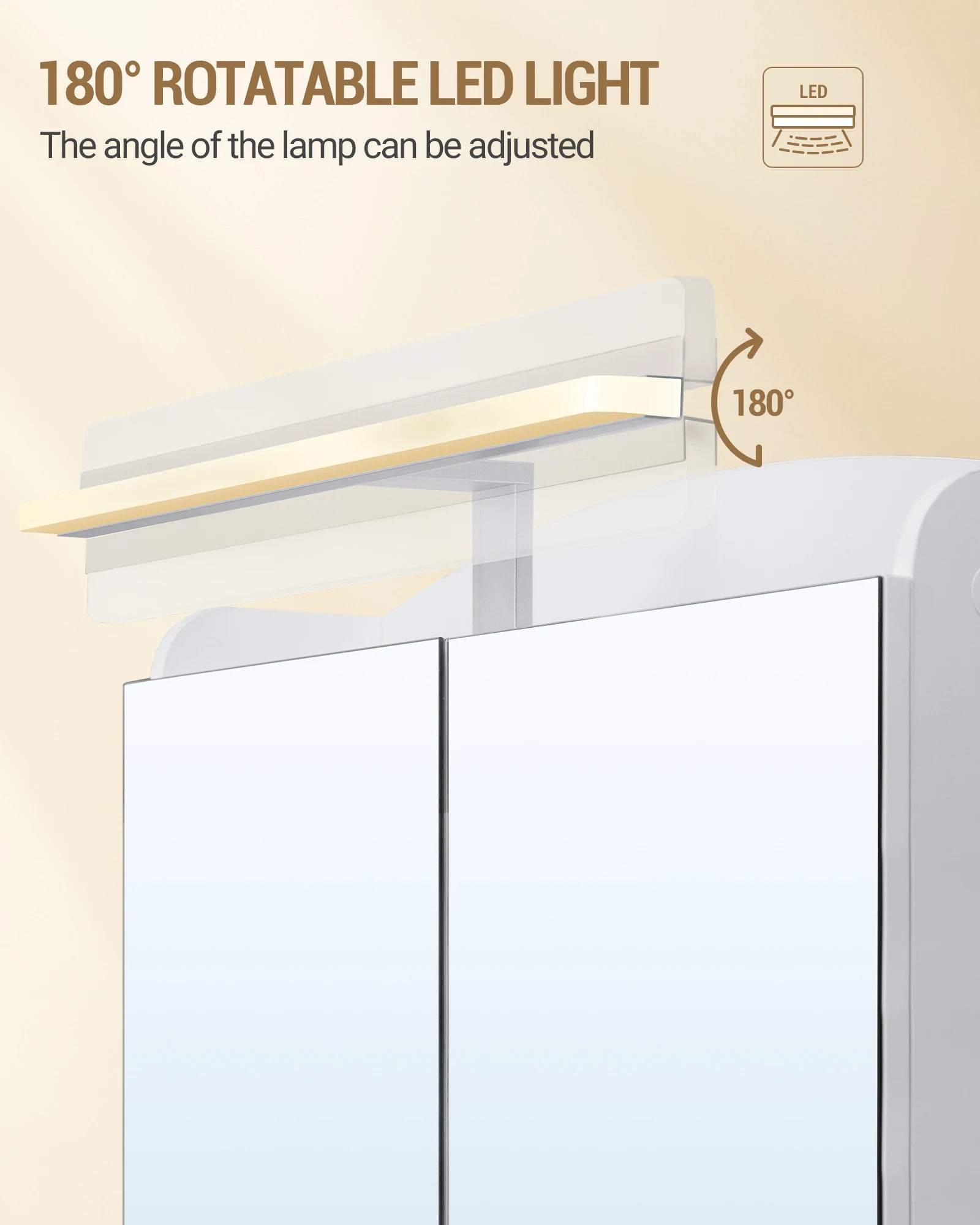 Badkamer Spiegelkast met LED Verlichting en Stopcontact – Wandkast met Spiegel, Opbergruimte, Föhnhouder en Haken – Modern Wit Design